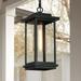 Modern Farmhouse Black 1-Light Outdoor Wall Sconces Glass Patio Lantern Lights Ourdoor Pendant W 6.7 * H 15.4 Brushed 13 to 18 Inches 7 to 12 Inches