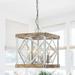 Farmhouse 4-Light Antique Beige Geometric Pendant Light - 12.2-in W