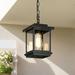 Modern Farmhouse Black 1-Light Outdoor Wall Sconces Glass Patio Lantern Lights Ceiling Light W 6.7 * H 11.8 Brushed 7 to 12 Inches 7 to 12 Inches