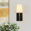 Modern Black Gold 1-Light Wall Sconces with Fabric Bathroom Vanity Lights 1-Light