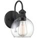 1-Light Outdoor Wall Lantern in Matte Black