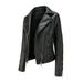 hgwxx7 coats for women plus size women high-quality zipper casual leather soft motorcycle leather jacket coat