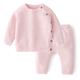 Toddler Baby Boys Girls Sweater Set Newborn Knit Crochet Outfit Pants Solid Clothes Long Sleeve Pullover Sweatshirt Tops Pink