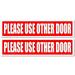 Please Use Other Door Sticker | Business Sign for Office or | Vinyl Decal for Door or Window | Two Pack (Right Arrow)