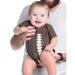 Baby Football | Funny Infant Newborn 6M 12M One Piece Romper Sports Joke Humor-(1piece 12M) Brown