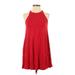 Lulus Casual Dress - A-Line Halter Sleeveless: Red Print Dresses - Women's Size X-Small