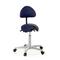 Hocker / Drehhocker / Arbeitsstuhl / Sattel TOP WORK 20 Kunstleder blau hjh OFFICE