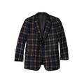 Men's Big & Tall Ponte stretch knit blazer by KingSize in Black Plaid (Size 56)