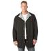 Men's Big & Tall Reversible fleece nylon jacket by KingSize in Black Gunmetal (Size 4XL)