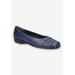 Women's Haley Casual Flat by Easy Street in Navy (Size 7 M)