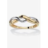 Women's 10K Yellow Gold Two-Tone Twist Ring by PalmBeach Jewelry in Gold (Size 7)