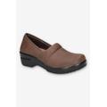 Wide Width Women's Lyndee Slip-Ons by Easy Works by Easy Street® in Brown Matte (Size 8 1/2 W)