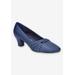 Women's Cristiny Pump by Easy Street in Navy Satin (Size 7 1/2 M)