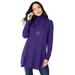 Plus Size Women's CashMORE Collection Turtleneck by Roaman's in Midnight Violet (Size 38/40)