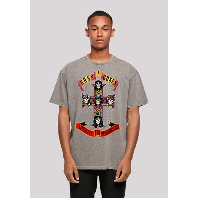 T-Shirt F4NT4STIC "Guns 'n' Roses Appetite For Destruction", Herren, Gr. XXL, grau (asphalt), Obermaterial: 100% Baumwolle, casual, oversize, Rundhals, Kurzarm ohne Bündchen, Shirts, Premium Qualität Image