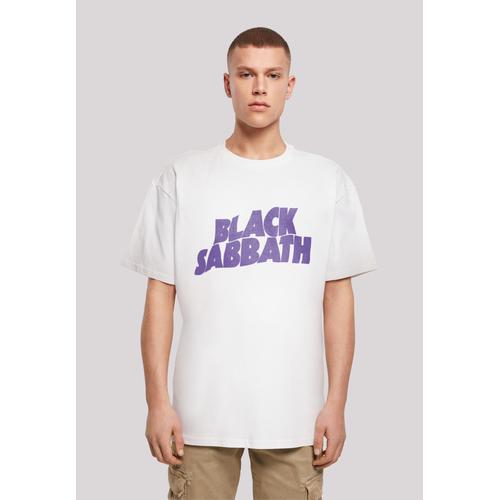 „T-Shirt F4NT4STIC „“Black Sabbath Heavy Metal Band Wavy Logo Black““ Gr. 3XL, weiß Herren Shirts T-Shirts Print“