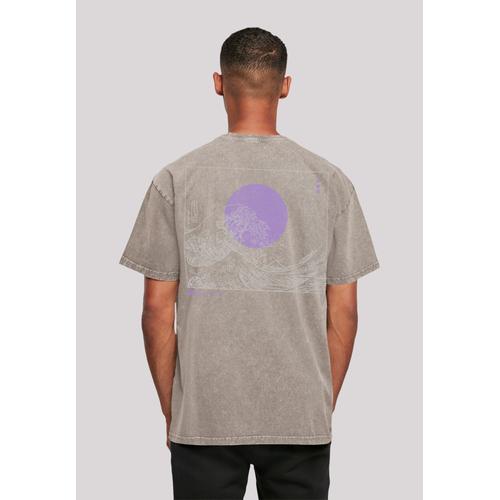 „T-Shirt F4NT4STIC „“Kanagawa Welle““ Gr. S, grau (asphalt) Herren Shirts T-Shirts Print“
