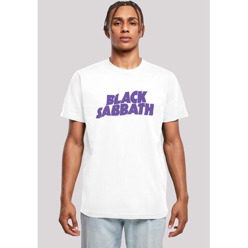 „T-Shirt F4NT4STIC „“Black Sabbath Heavy Metal Band Wavy Logo Black““ Gr. 5XL, weiß Herren Shirts T-Shirts Print“