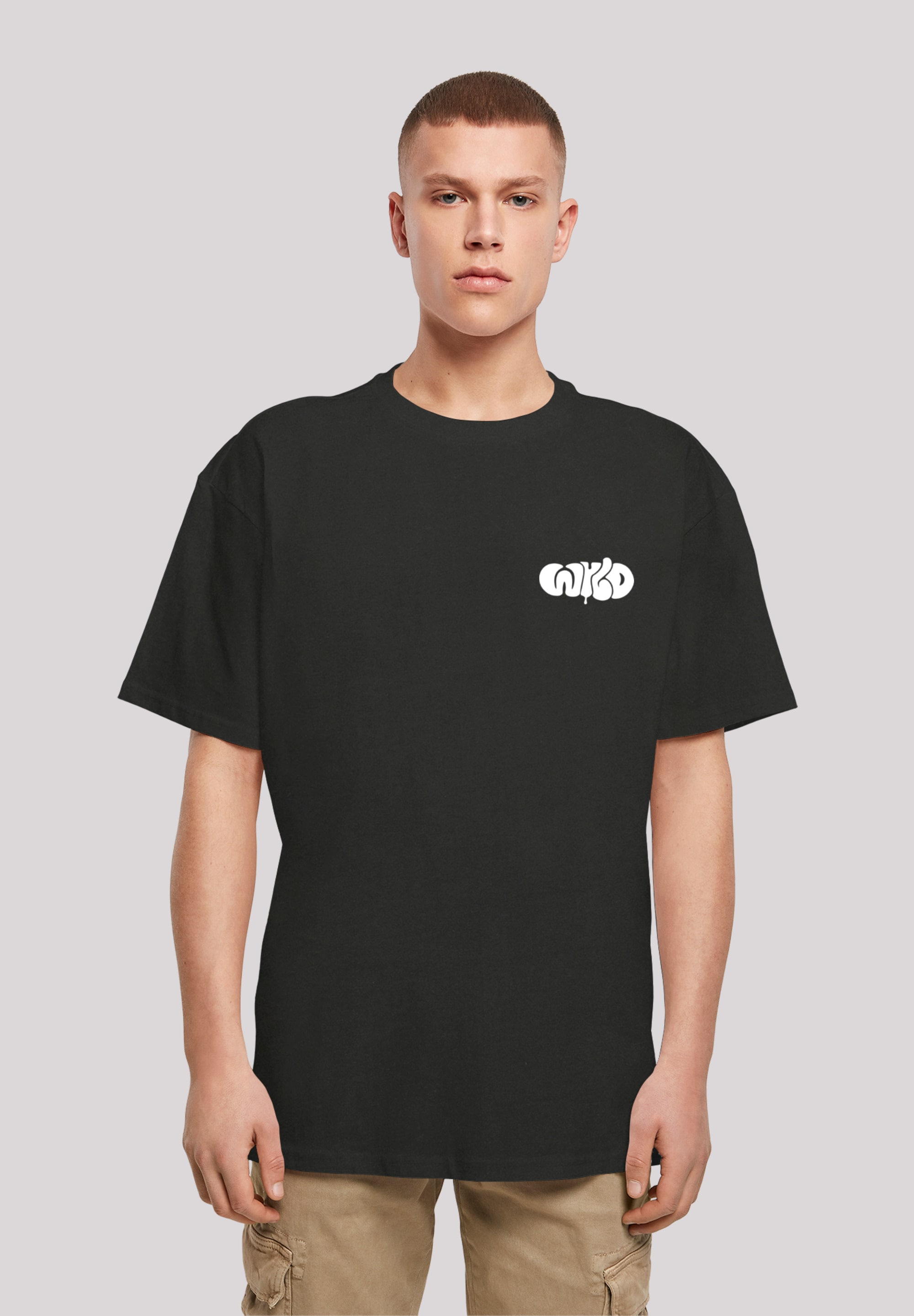 T-Shirt F4NT4STIC "WYLD WILD Jugenwort_white", Herren, Gr. 4XL, schwarz, Obermaterial: 100% Baumwolle, oversize, Rundhals, ohne Bündchen, Shirts, Print Image