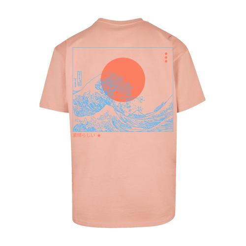 „T-Shirt F4NT4STIC „“PLUS SIZE Kanagawa Welle““ Gr. 5XL, gelb (amber) Herren Shirts T-Shirts Print“