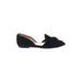 Liendo Flats: Slip-on Wedge Casual Black Solid Shoes - Women's Size 7 1/2 - Almond Toe