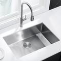 HAORE HOME Undermount Single Bowl Kitchen Sink w/ 16 Gauge 304 Stainless Steel Satin Finish Stainless Steel in Gray | 10 H x 23 W x 18 D in | Wayfair