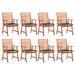 Ebern Designs Patio Dining Chairs Outdoor Patio Chair w/ Cushions Solid Wood Acacia Wood in Brown | 36.22 H x 22.05 W x 24.41 D in | Wayfair