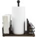 17 Stories Free-Standing Paper Towel Napkin Holder Wood/Metal in Black/Brown | 13.4 H x 11.8 W x 6.3 D in | Wayfair