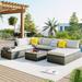 Latitude Run® Jannay 8 Piece Rattan Sectional Seating Group w/ Cushions Synthetic Wicker/All - Weather Wicker/Wicker/Rattan in Gray | Outdoor Furniture | Wayfair