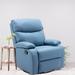 YC Creations 30" Wide Faux Swivel Rocker Recliner w/ phone holder Faux /Stain Resistant/Water Resistant in Blue | 38.9 H x 30 W x 32 D in | Wayfair