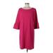 Talbots Casual Dress - Shift: Pink Print Dresses - Women's Size 8