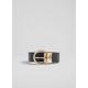 Odette Black and Tan Leather Reversible Belt, Natural Black