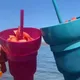 Tasse à Snack Portable avec Paille Design Boîte à Cliquets Porte-Filles Récipient en Plastique