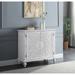 36" Romantic Accent Console Table with Two Doors Storage, Embossed Flower Design