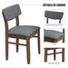 Retro Fabric Cushion Dining Chairs for Kitchen Dining Room Side Chairs Set of 2