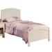 Shov Twin Size Bed, Arched Headboard, Classic White Wood Construction