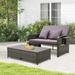 Costway Patio Rattan Daybed Set Wicker Loveseat Sofa with Ottoman & - See Details