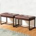 Glitzhome Set of 2 24"L Modern PU Leather Button-tufted Ottoman Foot stool