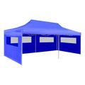 Dcenta Foldable Pop-up Canopy Tent with Sidewalls Outdoor Gazebo Steel Frame Sunshade Shelter Party Tent Blue for Backyard Yard Wedding BBQ Camping Festival Shows 9.8ft x 19.7ft