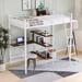 Metal Loft Bed with Integrated Desk and Shelves, Twin Size, Enhanced with Safety Features