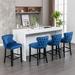 Modern Velvet Upholstered Wing Back Barstools with Button Tufted Dining Chairs and Chrome Nailhead Side Chairs Set of 2