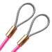 PSI 1/4 Inch Vinyl Coated Galvanized Steel Wire Copper Sleeve with Ends Tie-Out Cable Fence Railing Pulley Rope (14 feet Pink)