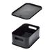 iDesign Handled Bin with Lid Black Recycled Plastic