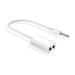 Earphone Jack Plug Adapter Stereo 1 Male To 2 Female 3.5mm Headphone Y Splitter Audio Cable White WHITE