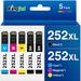 252XL Ink Cartridge for Epson 252 XL 252XL T252XL Ink Cartridge for Epson Workforce WF-3620 WF-7710 WF-7720 Printer (2 Black Cyan Magenta Yellow 5 Pack)