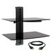 MegaMounts Multipurpose Double Shelf Wall Mount with HDMI Cable