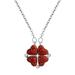 KIHOUT Fire Sale Variety Four-leaf Clovers Necklace Love Split Folded Pendant Necklace Collarbone Chain Full Of Diamonds Red Pendant