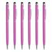 6pcs Metal Stylus Pen Ballpoint Pen 2 in 1 Universal Retractable Ink Pen with Stylus Tips Rose Red