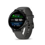 Garmin VenuÂ® 3S Slate Stainless Steel Bezel with Pebble Gray Case and Silicone Band