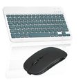 Rechargeable Bluetooth Keyboard and Mouse Combo Ultra Slim Full-Size Keyboard and Ergonomic Mouse for Computer and All Bluetooth Enabled Mac/Tablet/iPad/PC/Laptop -Pine Green with Black Mouse
